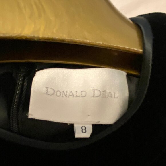 😍 DESIGNER DONALD DEAL DESIGNER DRESS BLACK VELVET & SILK 8 😍 - Picture 5 of 11